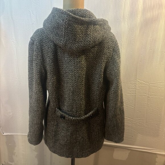 Women's Gray Hooded Peacoat - Picture 4 of 4
